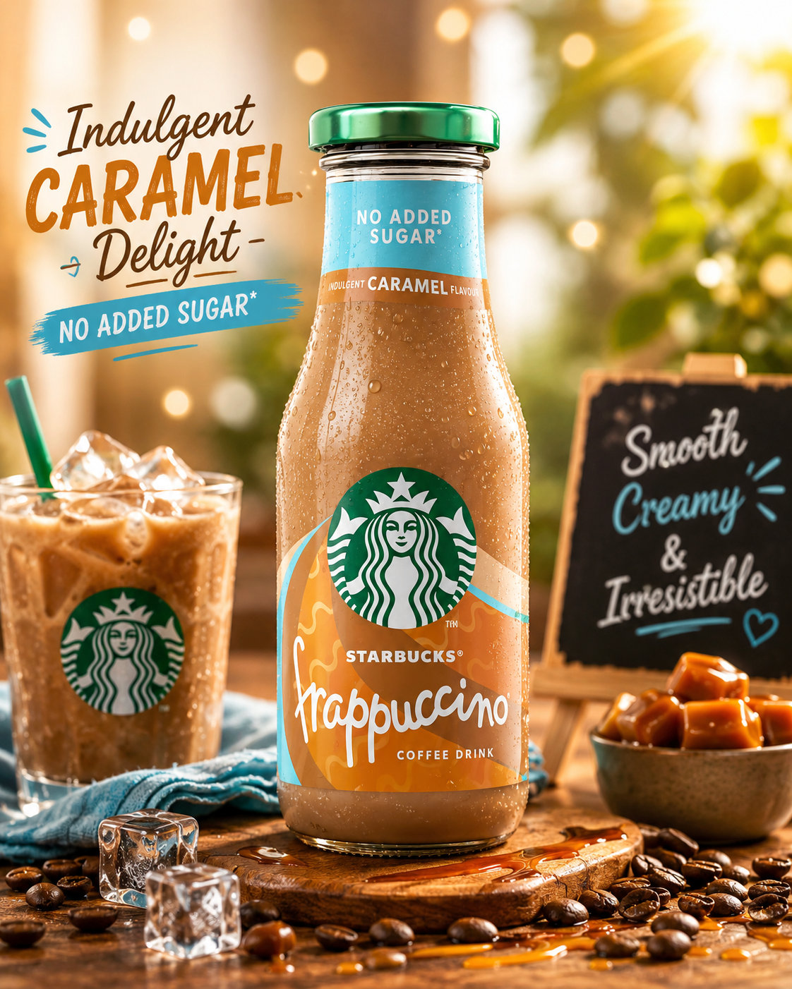 Starbucks Frappucino No Added Sugar Caramel 250 ml (Pack of 02)
