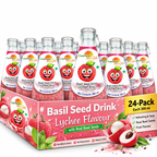 American Delight Lychee Flavored Drink with Basil Seed (Pack of 24 x 300ml) Lychee Flavored Drink Ready to Serve