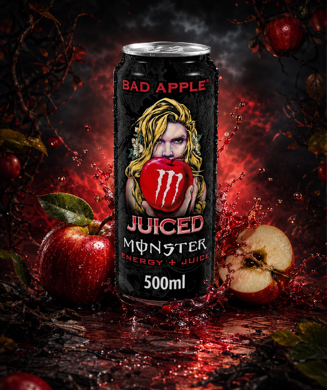 Monster Energy Drink Bad Apple 500ml  (pack of 2)
