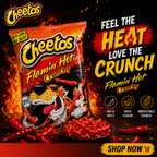 Cheetos Flamin Hot Crunchy Snacks - Cheese Flavoured, 226.8g (Pack of 02)