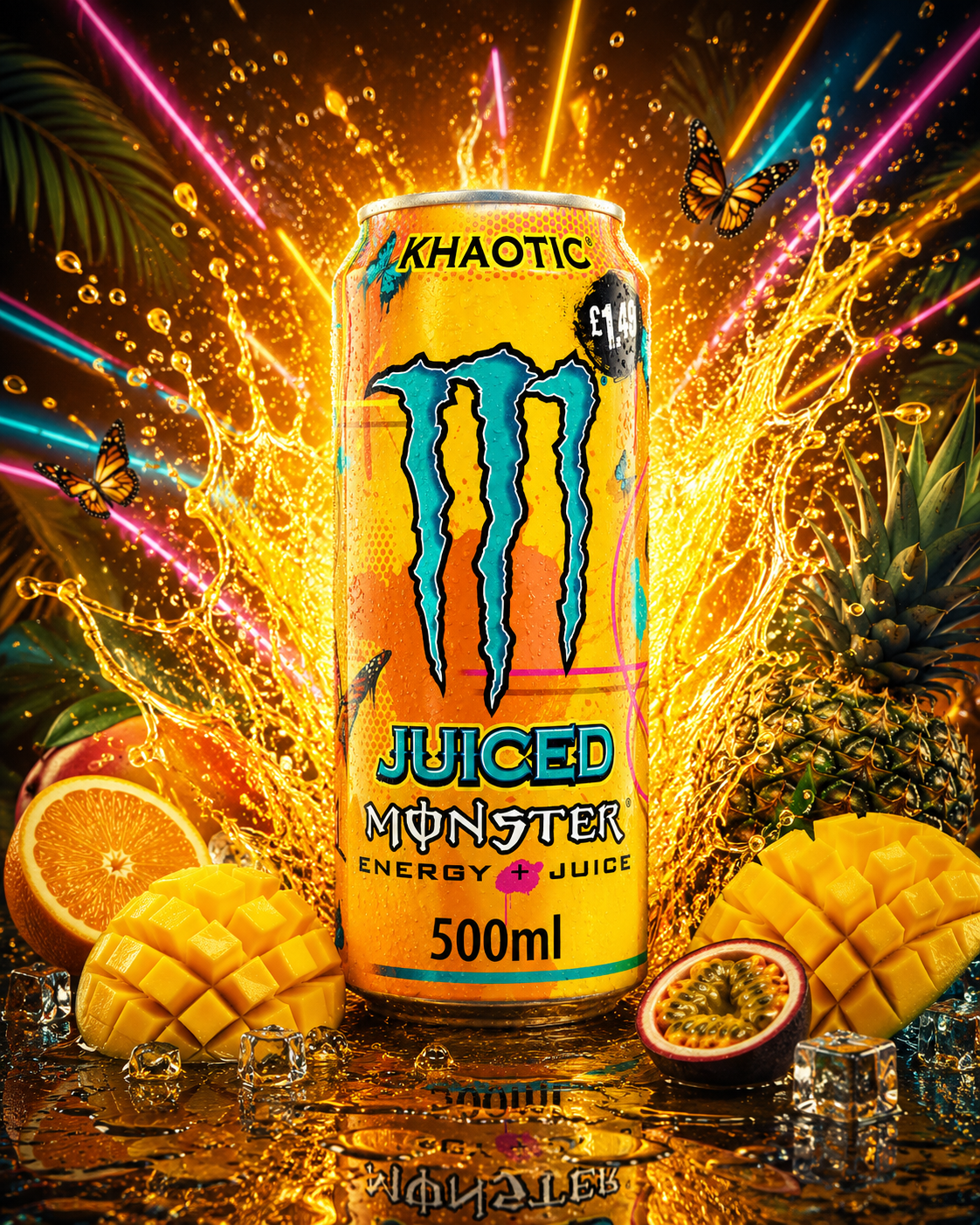 Monster Energy Drink Khaotic 500 ml (UK) ( pack of 2 )