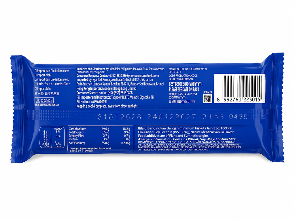 Oreo Peanut Butter & Chocolate Cream Flavoured Sandwich Biscuit (Pack of 04) ( Indonesia )