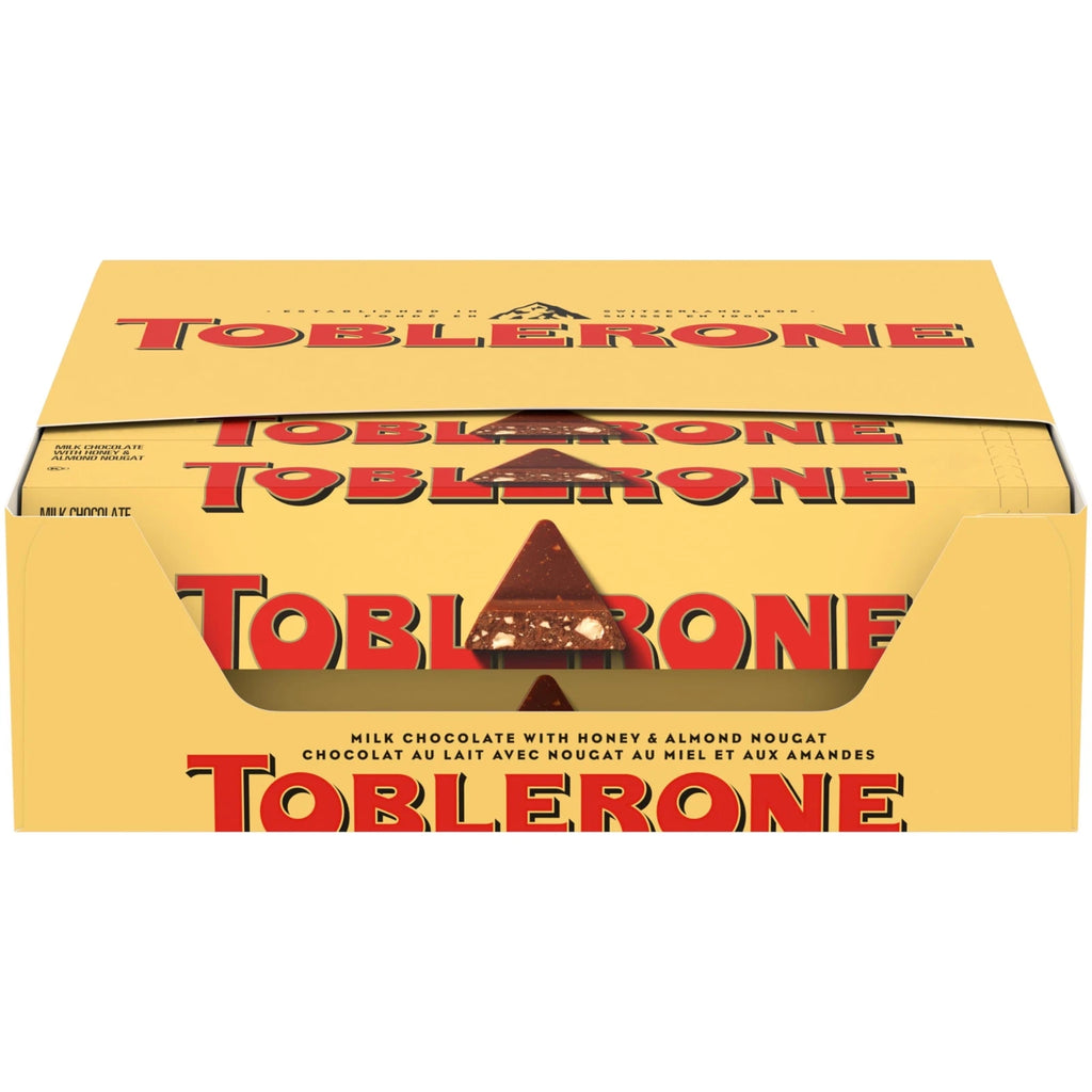 Toblerones Milk Chocolate with Honey & Almond Nougat, 20 x 100g, ( Pack Of 20 ) ( Switzerland )